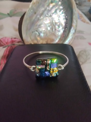 Vintage dichroic glass bangle - vintage,