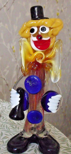 Murano glass clown holding - murano,