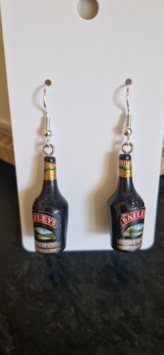 Silver baileys bottle - bottle, earrings