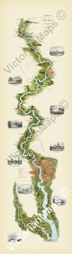 Antique map river thames - antique,
