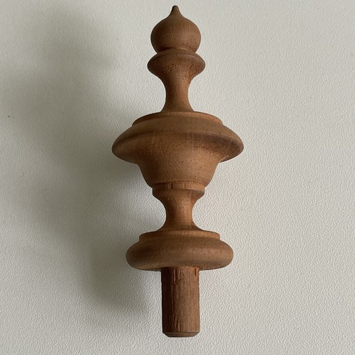 Wooden finial clock barometer - finial,