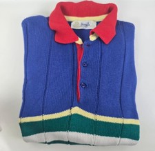 Pringle of Scotland Men’s 100% Cotton Jumper M Multicolour Stripe Polo Rare