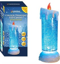 The Christmas Workshop Flickering Christmas Candle Featuring Colour Change 