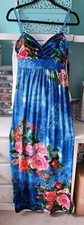Beautiful Ladies Blue Floral Maxi Dress Size S/M (Red Queen) Summer,Beach