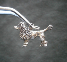 Large Standard Poodle Dog Vintage 1950s Solid Sterling Silver Charm Pendant 4.1g