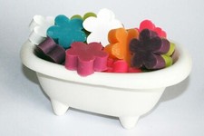 Fragranced Flower Shaped Mini Guest Soaps sold in Packs of 4, 5, 10's made in UK