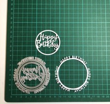 2pcs Happy Birthday Circle Die
