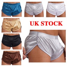 UK Men Silk Satin Boxers Shorts Underwear Nightwear Briefs Pyjamas Beach Pantixy