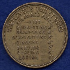 Barber Token, London 1891 H Konecke, The Folly Toilet Club (Ref. d1172)