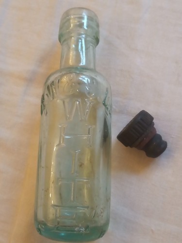 White glass bottle - white,