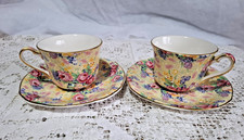 Pair of Royal Winton Grimwades Ltd 1995 Chintz 'Welbeck' Tea Cup & Saucer