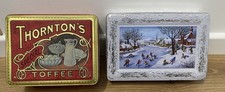 Vintage look Christmas tins: Thornton’s toffee  2001 & Churchills Winter Morning
