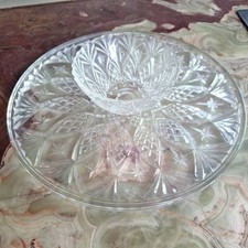 vintage heavy glass serving