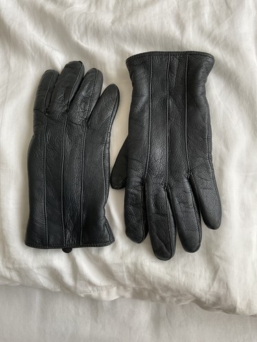 Ladies leather gloves black - ladies,