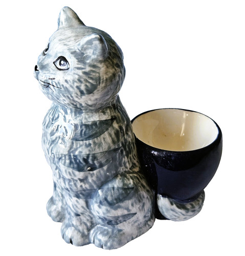 Ceramic handmade cat egg - ceramic, cup