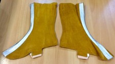 Genuine 1960s Silver And Mustard Suede Spats By Donna Carmela, Paris
