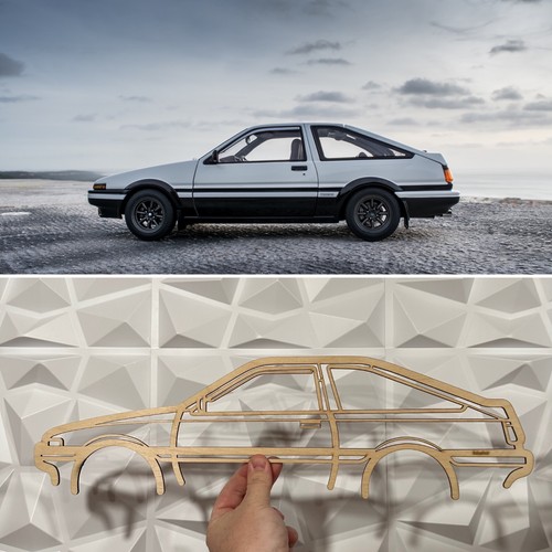 Ae86 silhouette line - line, art