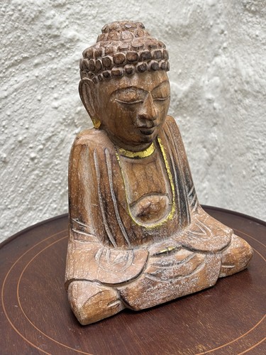 Vintage carved wood seated - wood,