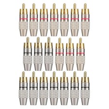 3mm Plug Diameter RCA Male Plug Solderless Video Adapter Connector Speaker