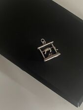 V RARE VINTAGE STERLING SILVER 925 CHARM TURNING HANDLE PIG HOG ROAST SPIT 2.86g