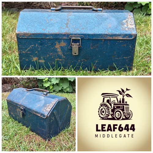 Metal toolbox blue tool box - box,