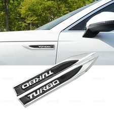 2Pcs Black Metal Turbo Side