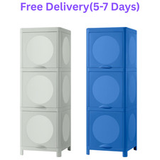IVÖSJÖN Bathroom Cabinet with Doors 33x34x99 cm Blue Green – IKEA Storage Unit