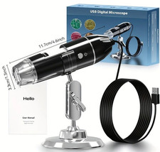 1600X LED Digital Microscope with Bracket Portable USB PC Electronic Microscope