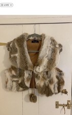 Vintage Real Rabbit Fur Cropped Gilet. Size small