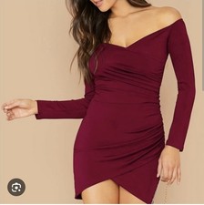Shein Burgundy Red Off