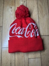 Excellent Condition: Coca Cola Red Bobble Hat (One Size)
