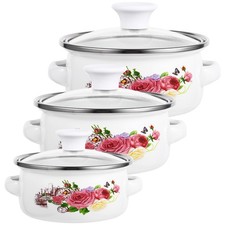 3 Pcs Enamel Stockpot