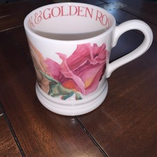 Emma Bridgewater Roses All My Life Mug 1/2 Pint- Peachy Pink And Golden Rose