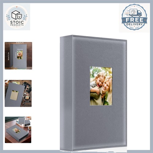 Grey leather photo album 300 - leather,
