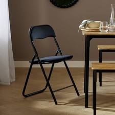 Home Nyla Velvet Folding Dining Chair - Black