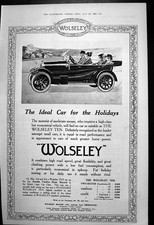Old Vintage Print Wolseley Ten Ideal Car Holidays Economical Vehicle 1922 20th