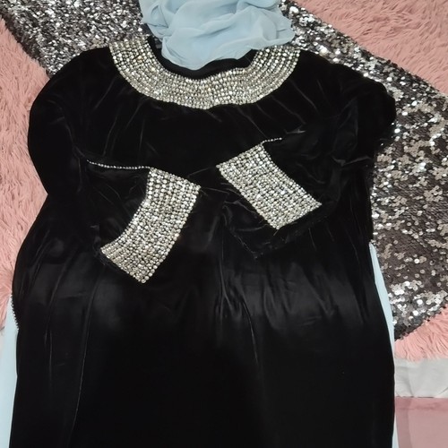 Black velvet viscose long - black,
