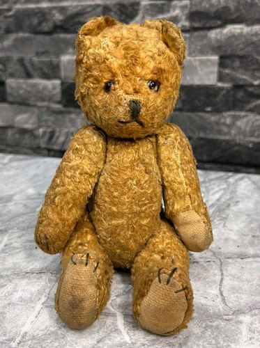 Antique straw filled teddy - antique,