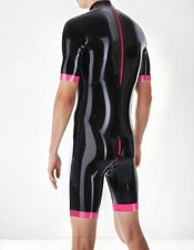 Latex Catsuit with Red Zipper