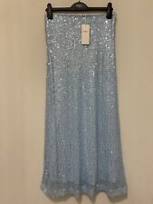 M&S Blue sequin Midi Slip