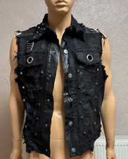 MENS MEDIUM BLACK DENIM & FAUX
