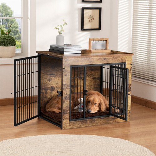 Large wooden dog crate end - dog,