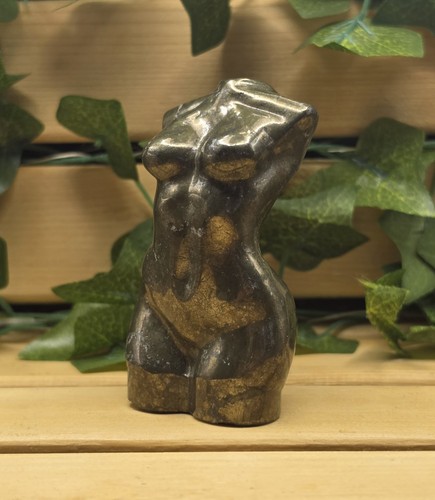 Pyrite carved lady goddess - carved,