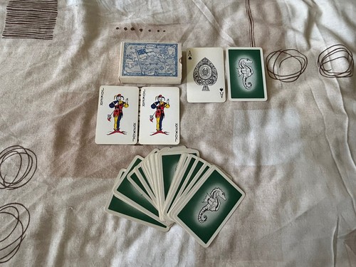 Vintage playing cards seahorse - playing,
