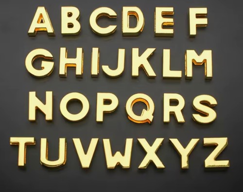 Chrome gold letters slide - chrome,