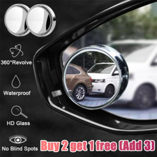 HD Glass Convex Blind Spot Mirror Round  Side Rear View for Cars Trucks SUV