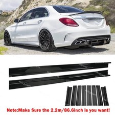 Gloss Black For BENZ C-Class W205 W204 W203 Side Skirts Rocker Panels 86.6in AK