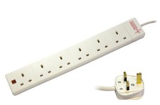6 Way Anti Surge Spike Power Strip Protector Adaptor 2M - SENT TODAY