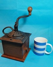 Vintage Coffee Grinder Hand Crank with Collection Drawer. Cast Iron and Wood VGC