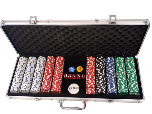 Poker set silver - silver, table